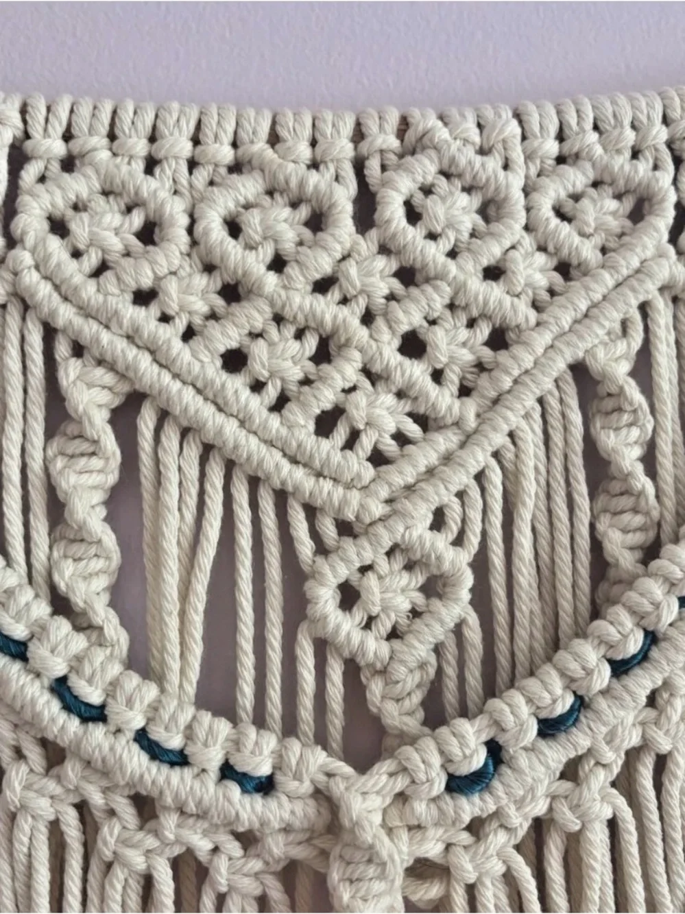 Vintage Inspired Macrame Wall Hanging Handmade Boho Chic Style Art Tapestry